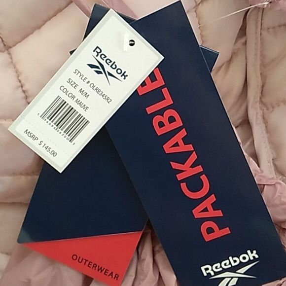 Reebok NWT Women's Glacier Shield Packable Pink  Puffer Jacket. Size Medium - Picture 16 of 16